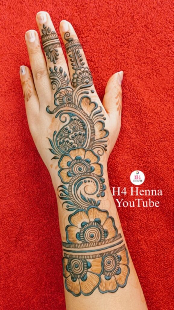 easy arabic mehndi design back hand 10