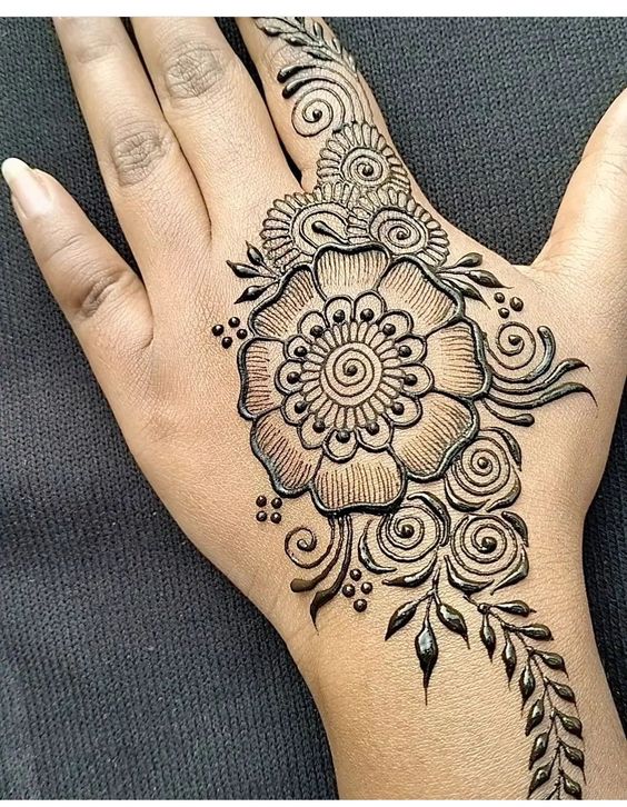 easy arabic mehndi design back hand 11