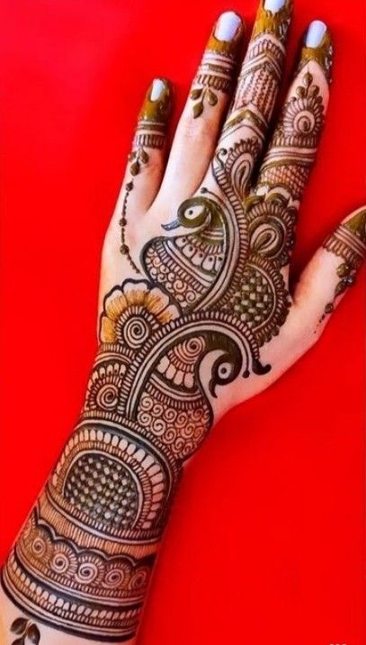 easy arabic mehndi design back hand 12