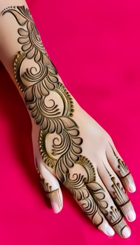 easy arabic mehndi design back hand 15