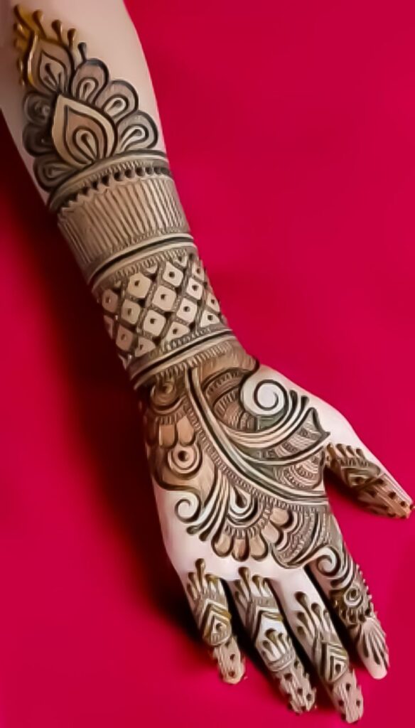 easy arabic mehndi design back hand 2