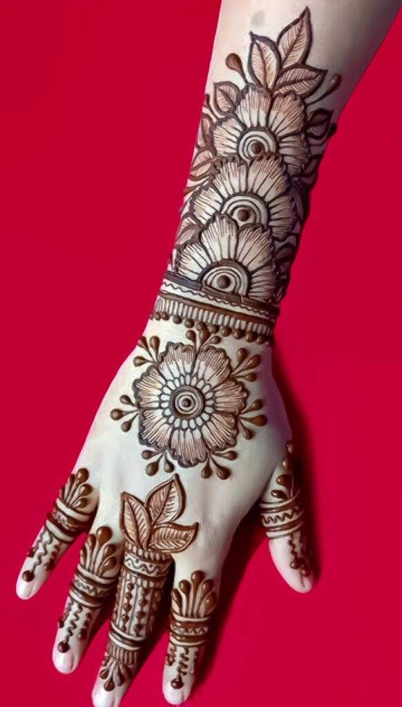 easy arabic mehndi design back hand 23