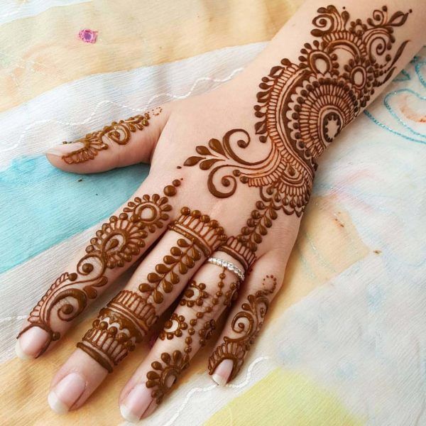 easy arabic mehndi design back hand 31